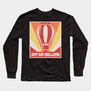 Vintage Style Hot Air Balloon Poster Long Sleeve T-Shirt